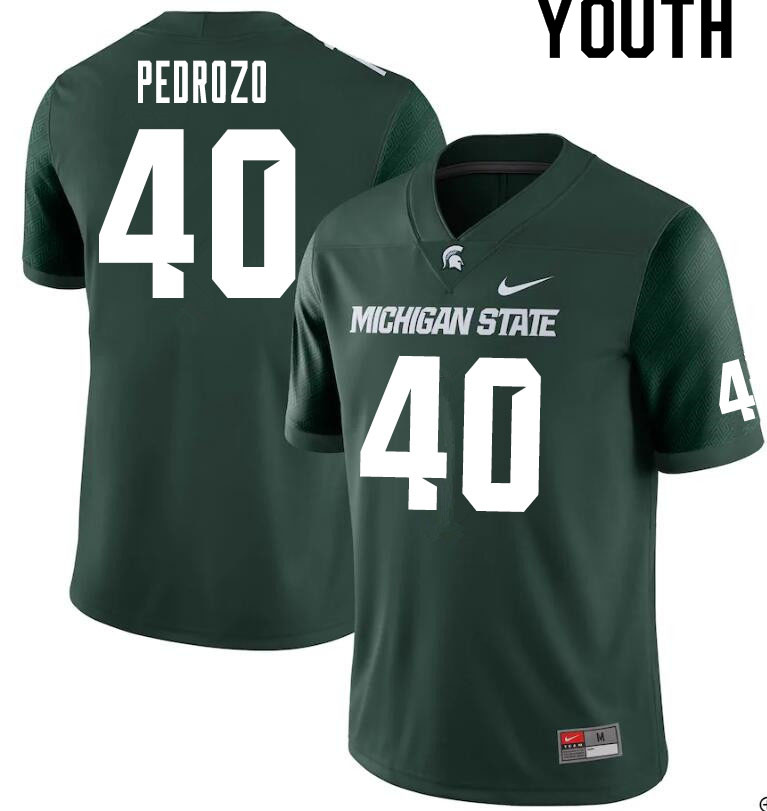 Youth #40 Jude Pedrozo Michigan State Spartans College Football Jerseys Sale-Green